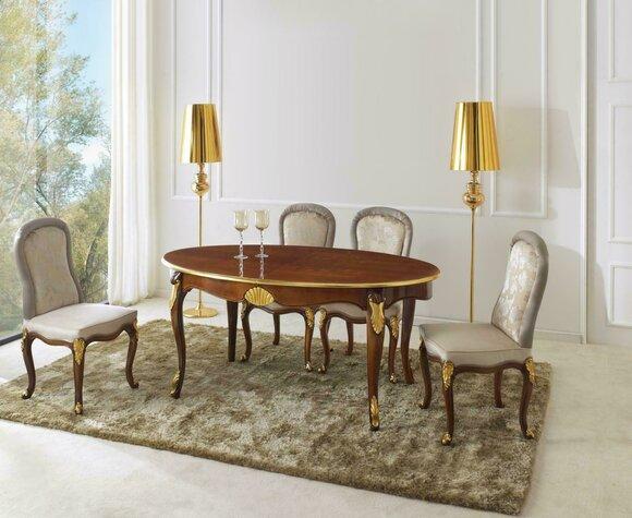 Set Garnitur 5tlg Esstisch 4 Stühle Luxus Esszimmer Möbel Gruppe Italien Möbel