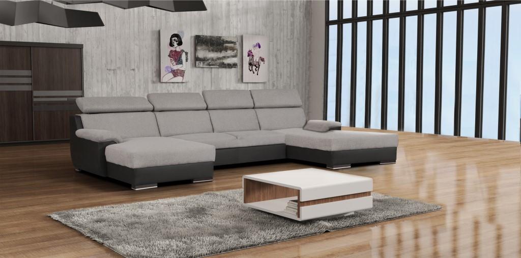 Modern Relax Sitz Luxus Möbel Wohnlandschaft Sofa Couch Ecksofa U-form Polster