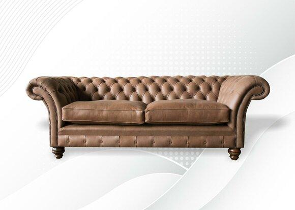 Sofa 3 Sitzer Couch design Chesterfield Sitz Garnitur Leder Textil Polster Neu
