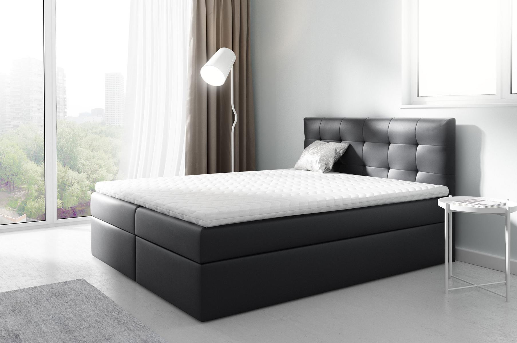 Ehebett Betten Polsterbett Boxspringbett Doppelbett Bett mit Bettkasten Schwarz