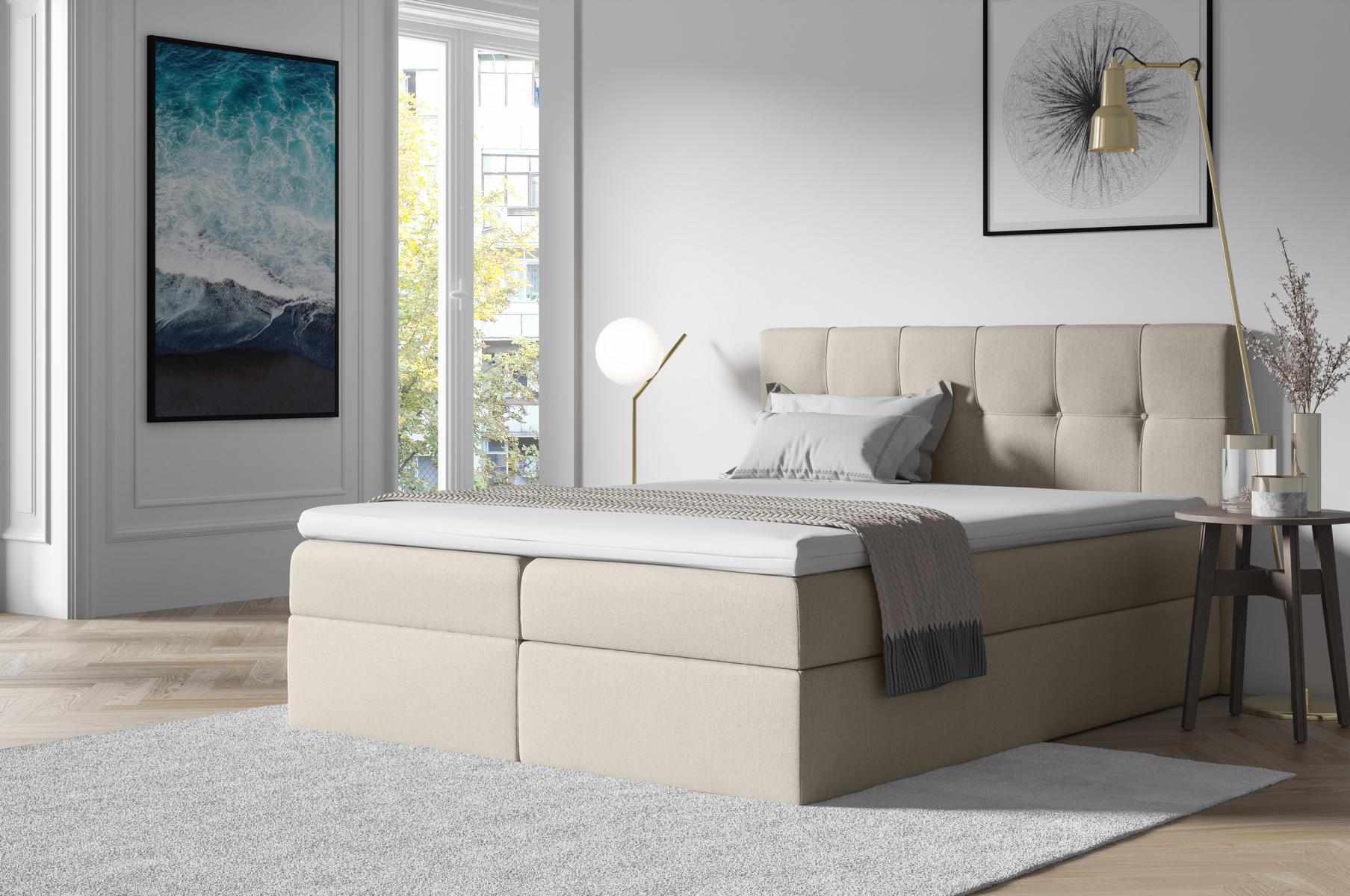 Stoff Boxspringbett Textil Design Doppel Hotel Modern Bett Schlafzimmer Betten