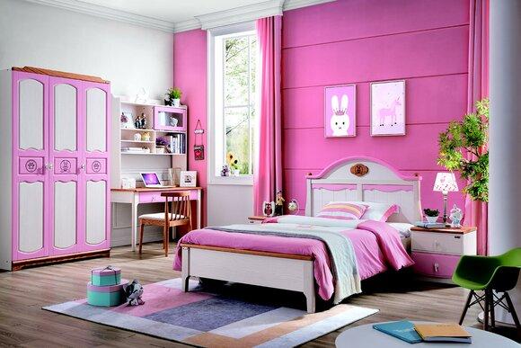Modern Schrank Kommode Tisch Holz 5tlg. Schlafzimmer Jugend Kinder Zimmer Set