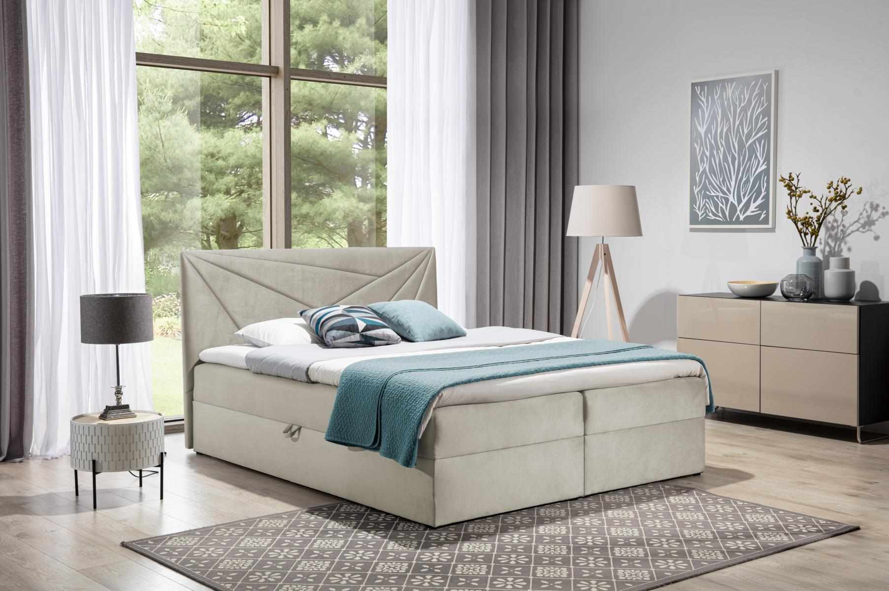 Doppelbett Bett mit Bettkasten Boxspringbett Ehebett Betten Polsterbett 180cm