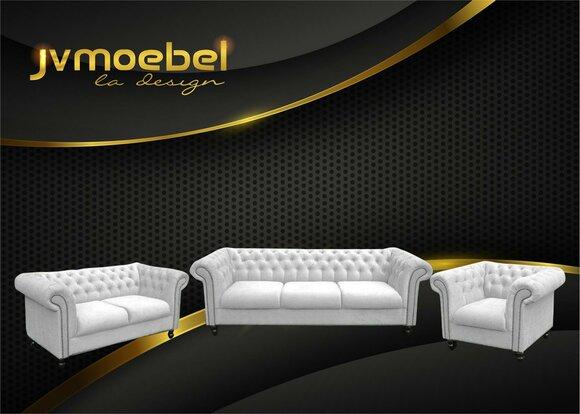 Dreisitzer Stoff Wohnzimmer weiss Design Sofa Sofas Samt xxl big Polster Couchen