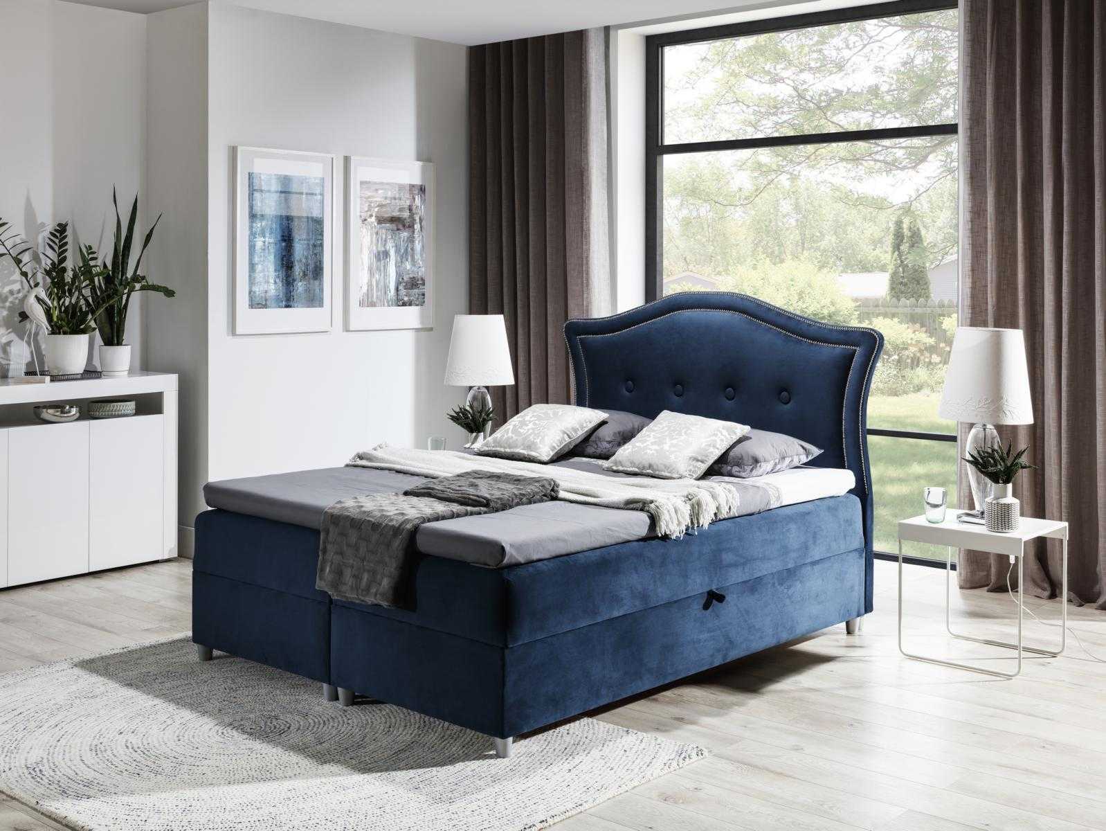 Stoff Boxspringbett Textil Design Doppel Hotel Modern Bett Schlafzimmer Betten