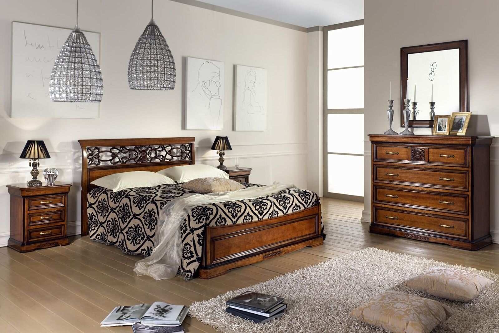 Schlafzimmer Bett Nachttisch Betten Hotel Doppel Set Luxus Design Neu 3tlg.Möbel