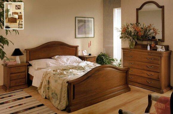 Bett Nachttisch Schrank Schrank Schlafzimmer Kommode Naturholz Neues Set 5tlg.