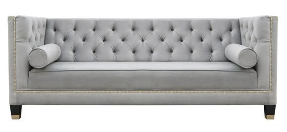 Luxus Graue Chesterfield Samt Dreisitzer Polster Möbel Hotel Wohnzimmer Praxis