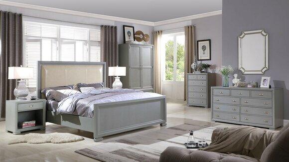 Bett Nachttisch Kommode 6 tlg. Schlafzimmer Set Design Moderne Luxus Möbel Neu