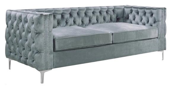 graue chesterfield couch luxus samt stoff couchen sofa set knöpfe polster neu