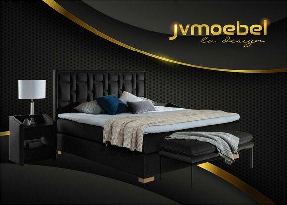 Luxus Boxspring Bett Schwarz Blaue Betten Schlafzimmer Möbel Design Doppel Hotel