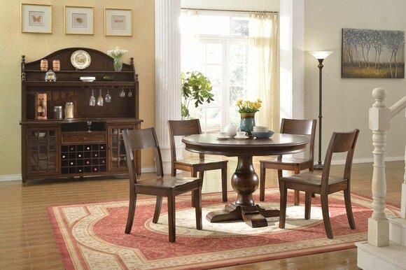 Design Rund Tisch 4x Stühle Ess Zimmer Sitz Runde Tische Garnitur Holz 5tlg. Set
