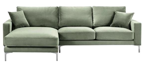 Salbeigrün Ecksofa Stoff Design Couchen Polster Sofa Sofas Neu Grün Wohnzimmer