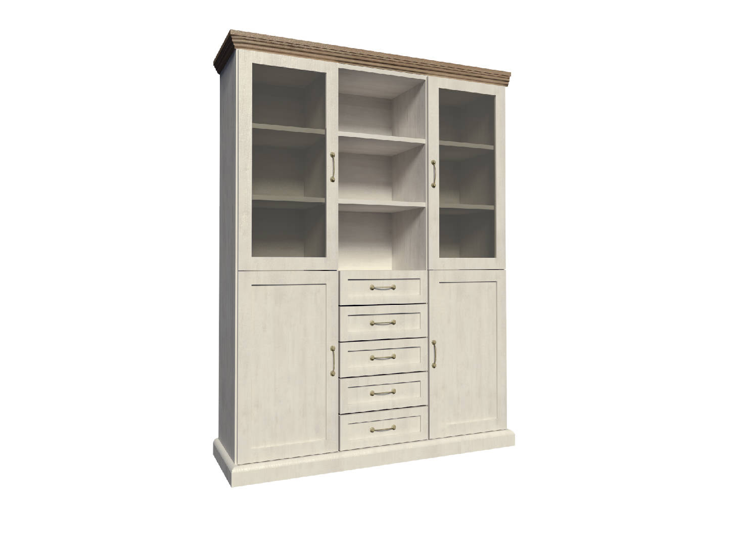 Vitrine W2D Design Wohnzimmer Schrank Weiß Moderne Vitrinen Holz Schränke Neu