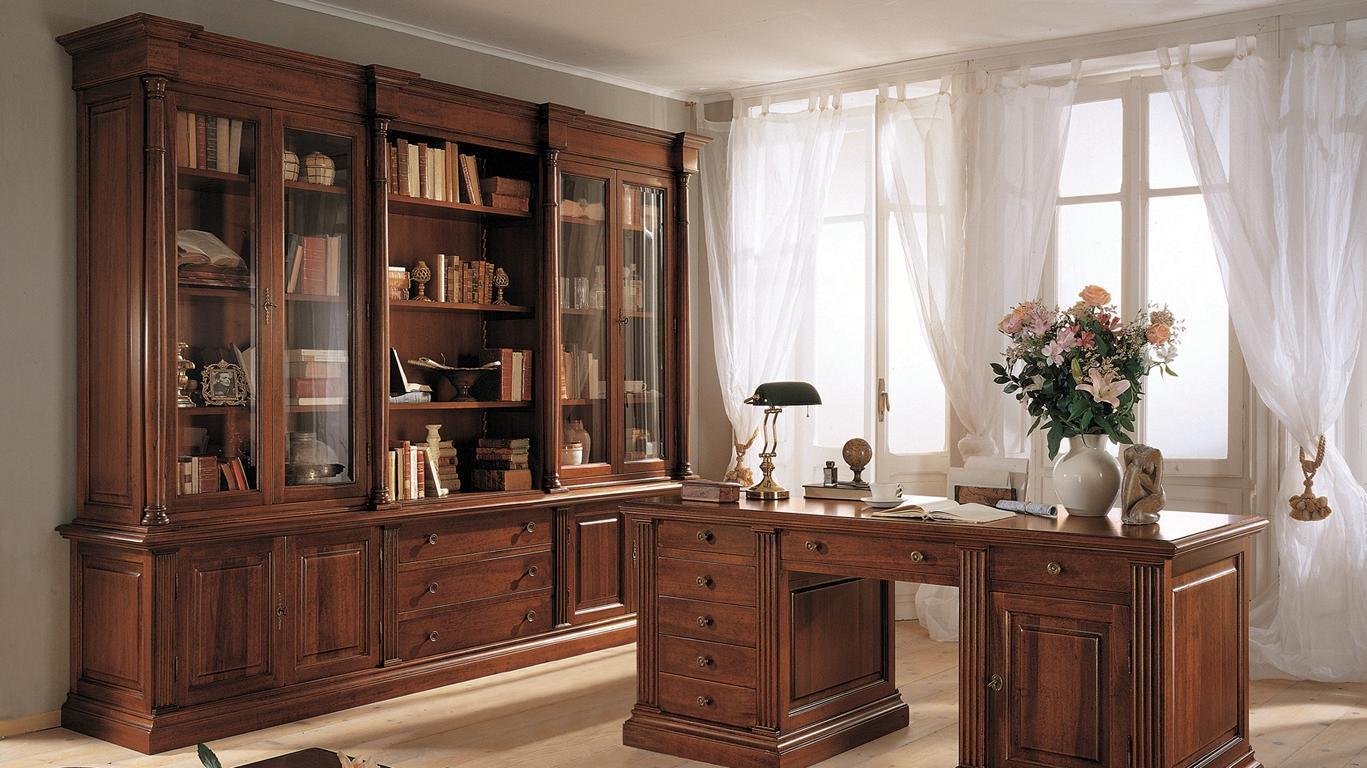 Büro Bücherregal Schrank Holz Büroschrank Regal Schränke Vitrine Italien Möbel