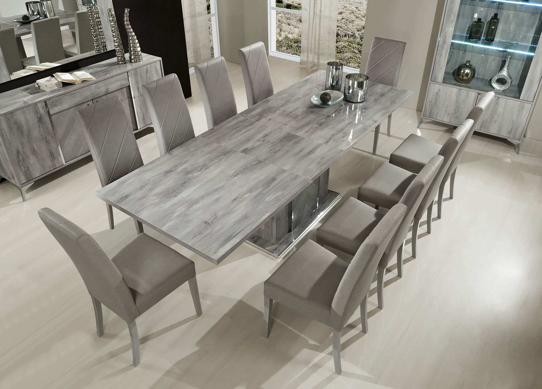 Esszimmer Esstisch Stuhl Gruppe Tische Holz Garnitur Tisch Modern Neu Set 9tlg.
