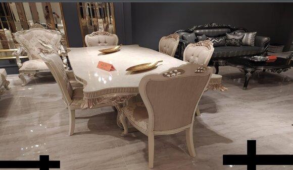 Luxus Esszimmer Esstisch Stuhl Ess Gruppe Garnitur Set Holz Tische Stühle