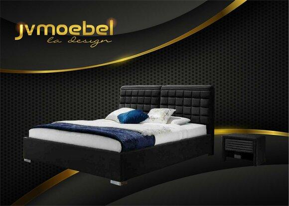 Bett Textil 2x Nachttisch 3 tlg. Schlafzimmer Set Möbel Modern Luxus Betten Samt