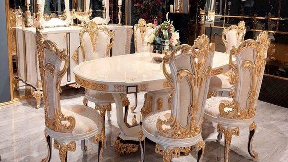 Tisch Luxus Esszimmertisch Esstisch Esszimmer Holz Tische Barock Ess Möbel Neu
