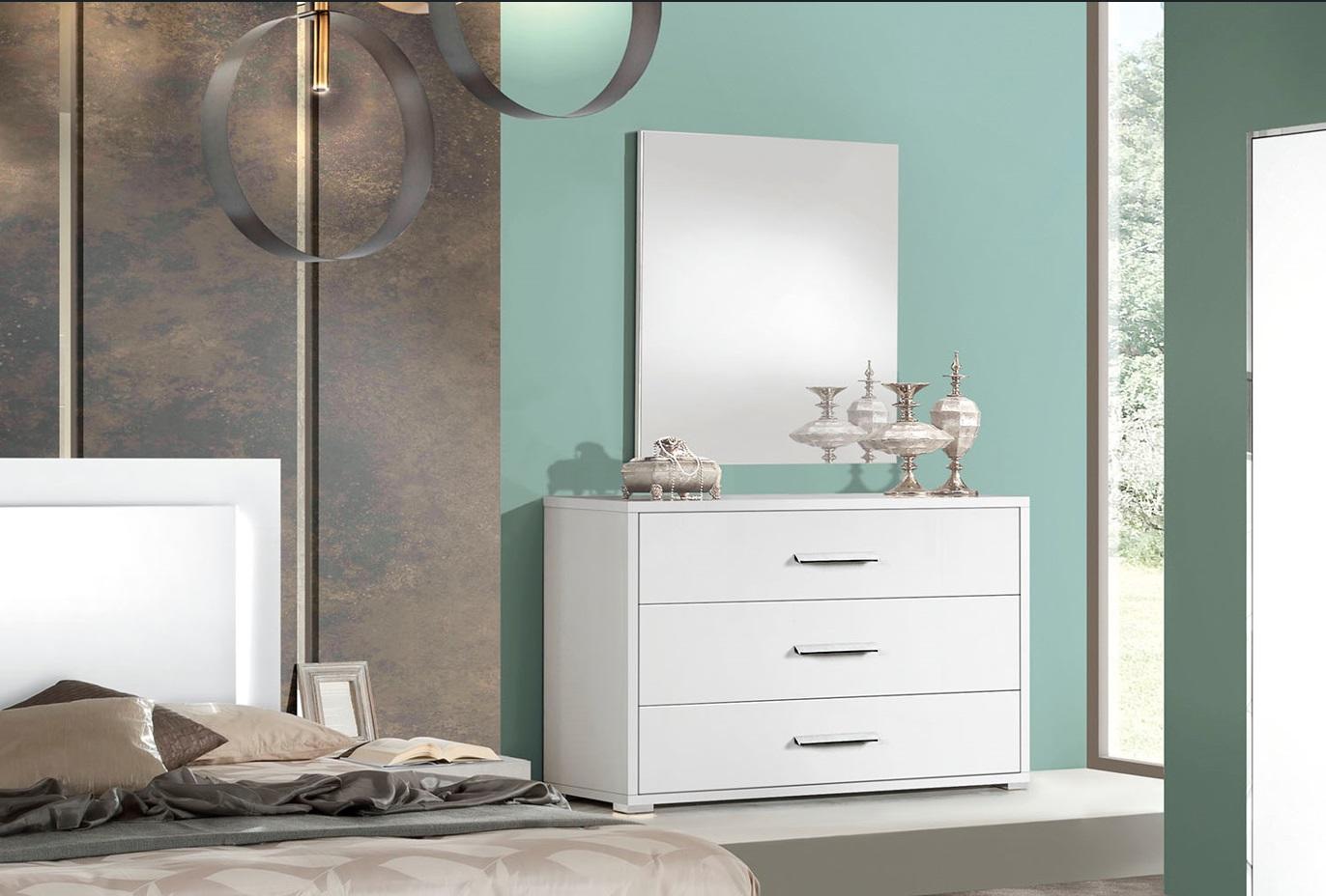 Set Kommode Spiegel Weiß Holz Kommoden Kommodenschrank Design Modern Gruppe Neu
