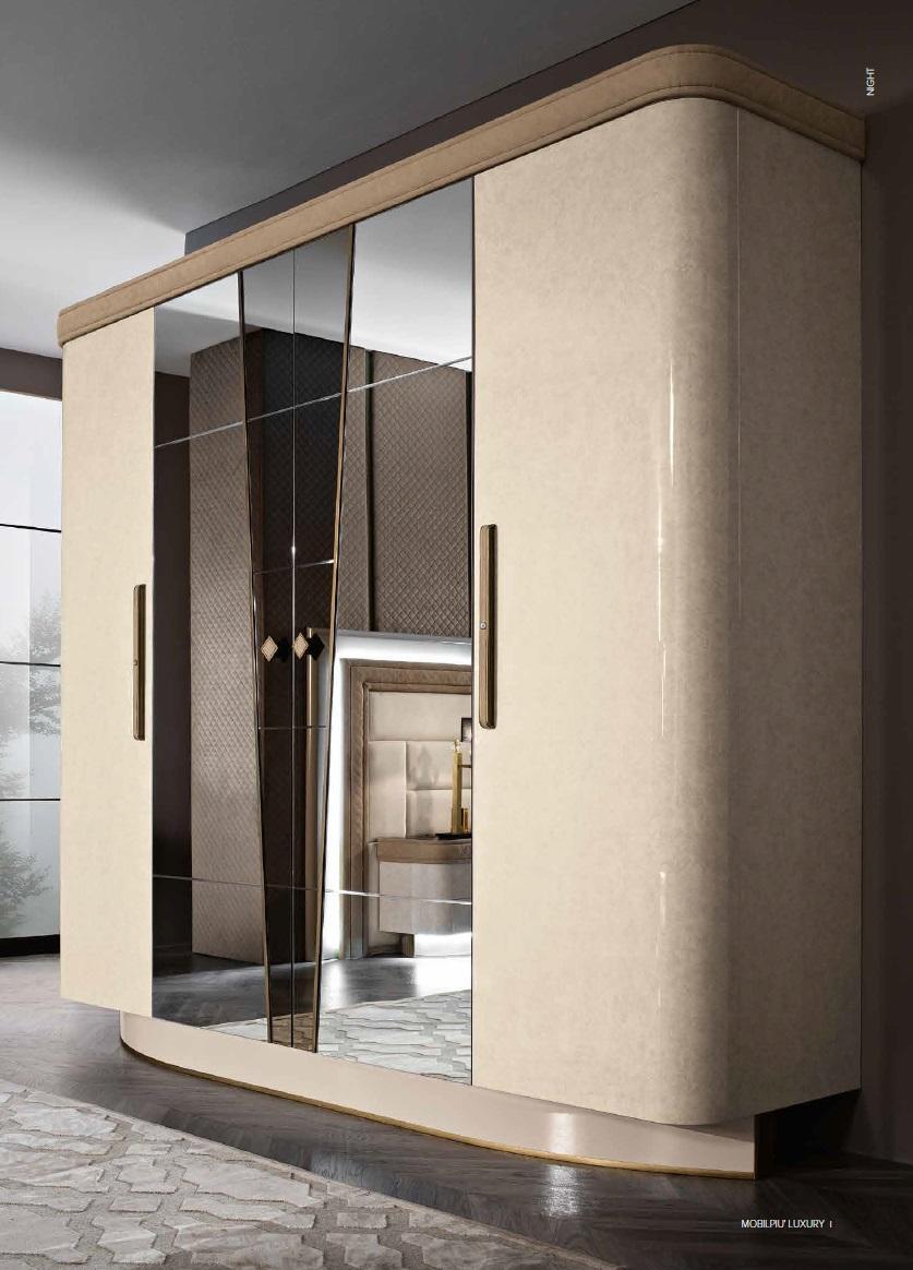 Kleiderschrank Schrank Sppiegel Holz Möbel Schränke Garderobe Holz Italien Neu