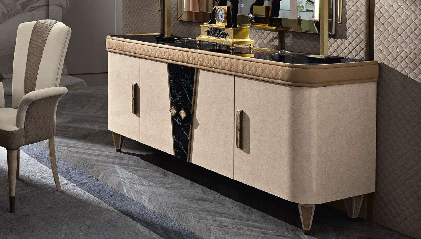 Kommode Anrichte Sideboard Beige Sideboards Massivholz Schrank Möbel Kommoden