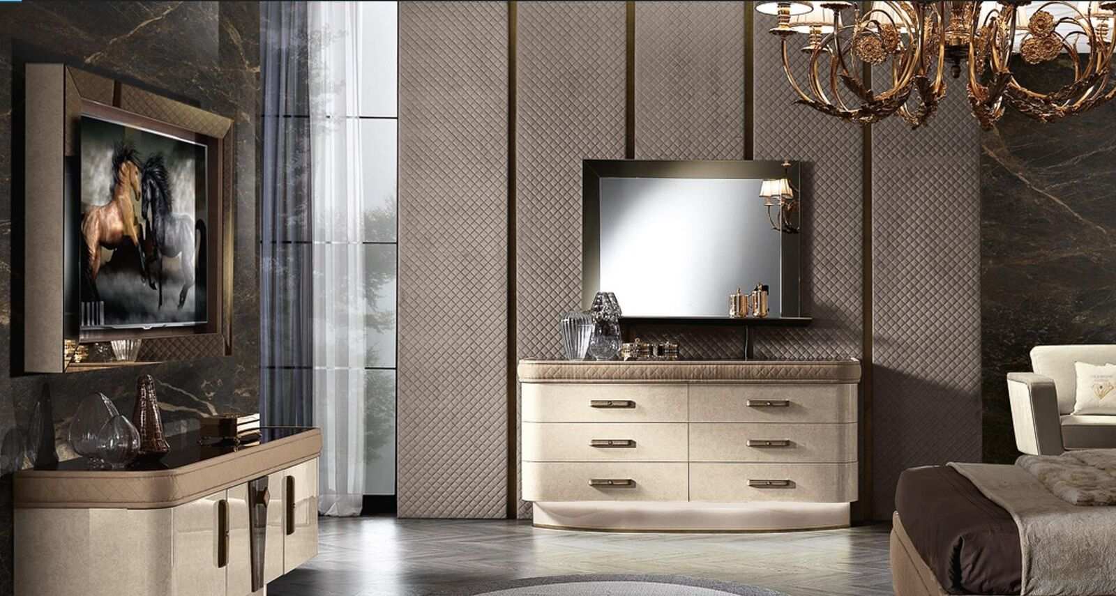 Kommoden Garnitur Gruppe Holz Design Schrank Neu Wohnzimmer Set Kommode Spiegel