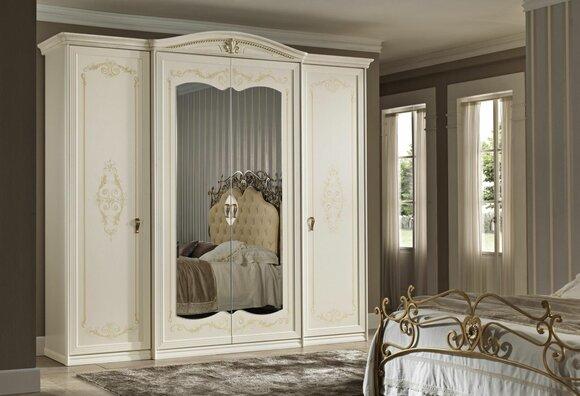 Kleiderschrank Schlafzimmer Schränke Möbel Holz Einrichtung Weiss Spiegeln Neu