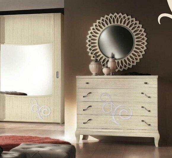 Kommode Spiegel Holz Kommoden Garnitur Modern Schrank Konsole Set 2tlg