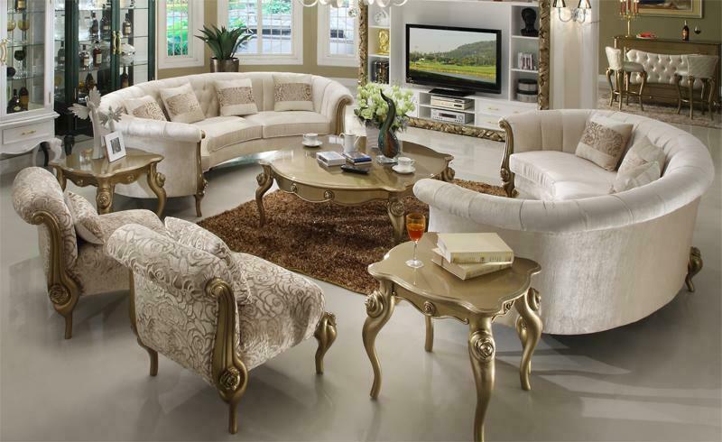 Design Sofagarnitur 4+4 Sitzer Couchtisch Rund Sofa Polster Klassische Sofas Neu