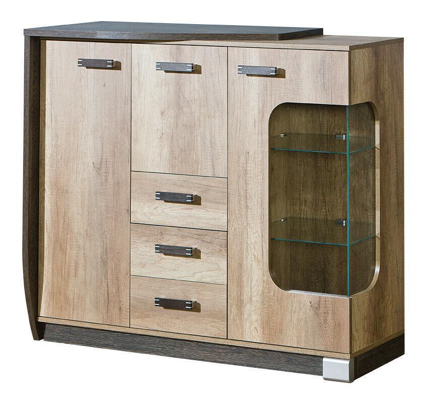 Kommode Eiche Vitrine Kommoden Vitrinen Kommodenschrank Designer Schrank NEU