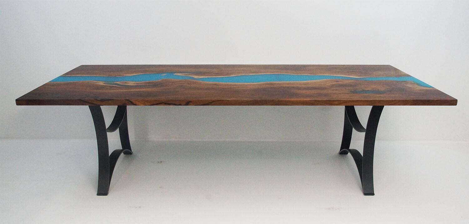 Maßanfertigung Tisch Epoxidharz Epoxy Resin Fluss Echtes Holz Preis 1qm Tische