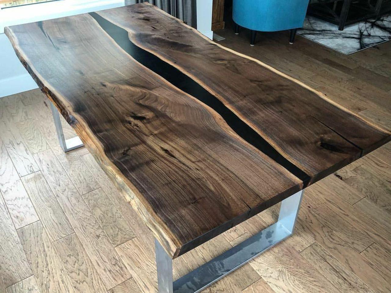 tisch esstisch tische epoxid harz epoxy echtes holz massive design möbel 220x90
