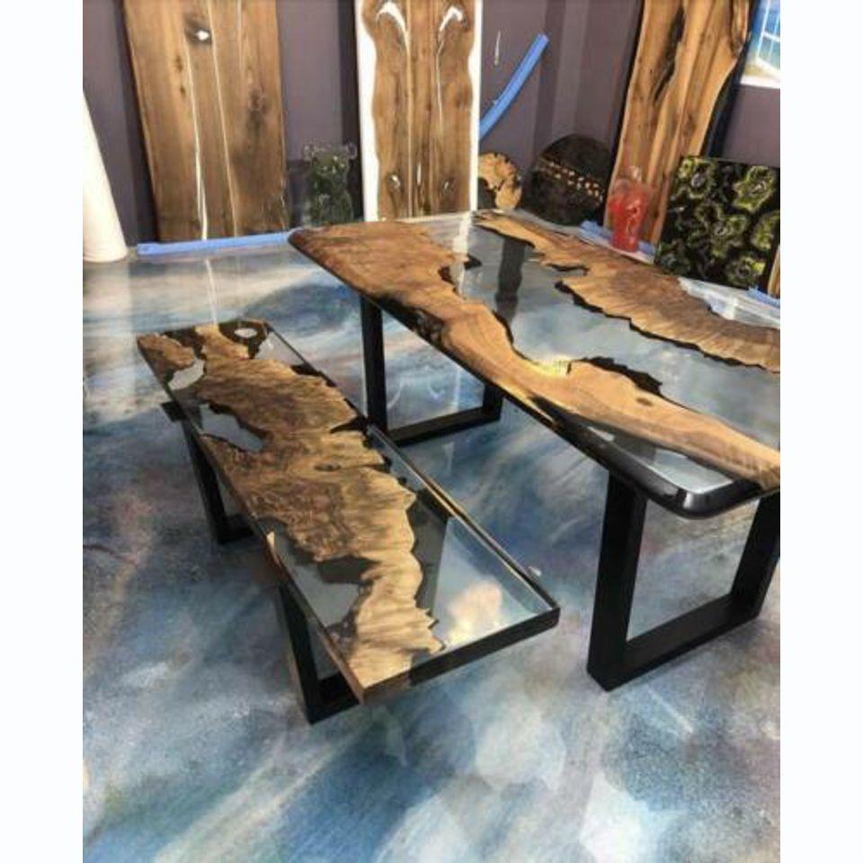 Esstisch Tisch Küchentisch Moderne Wasserfall Fluss Epoxid Harz Möbel Neu Tische