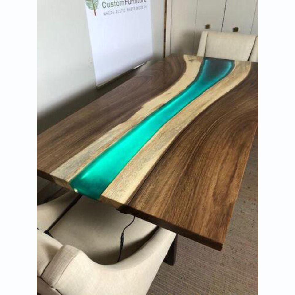 tisch esstisch tische epoxid harz epoxy echtes holz massive design möbel 240x100