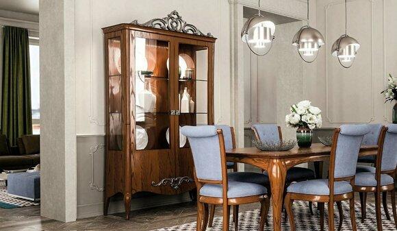 Wohnzimmer Sideboard Glasschrank Vitrine Holzmöbel