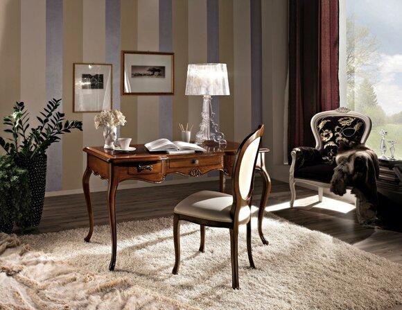 Designer Schreibtisch Stuhl Büro Set 2tlg italienische Möbel Sekretär Lehnstuhl.