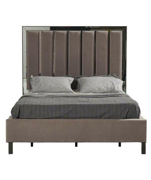 Betten Design Bett Polster Schlafzimmer Hotel Design Doppelbett Metall Taupe Neu