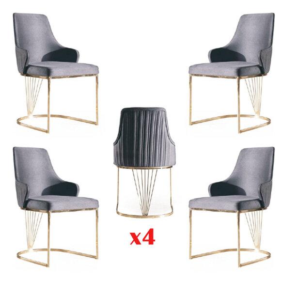 Gruppe Set 4x Sessel Stuhl Design Stoff Polster Stühle Gastro Esszimmer