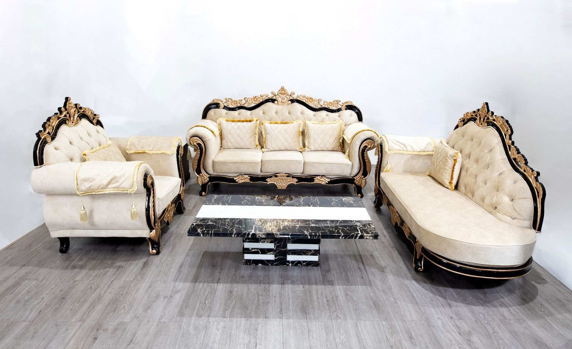 Klassische Chesterfield Barock Stil Sofgarnitur Gruppe Couchen 3tlg.