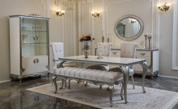 Esszimmer Set 9tlg Esstisch Stuhl Kommode Vitrine Spiegel Ess Tische Holz