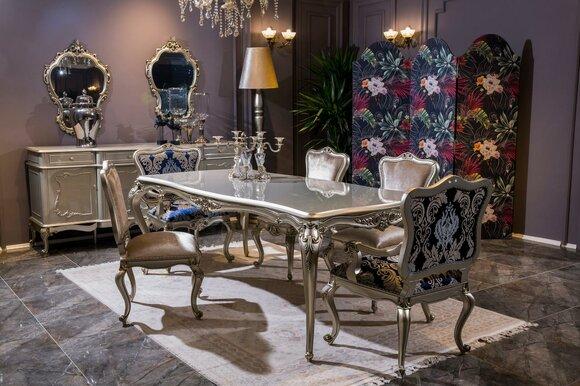 Esszimmer Set Tisch + 6x Lehnstühle Stuhl Essgruppe Essgarnitur 7tlg.