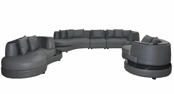 Luxus Wohn Eck Leder Garnitur Landschaft Polster Ecke XXL Big Sofa U Form + USB