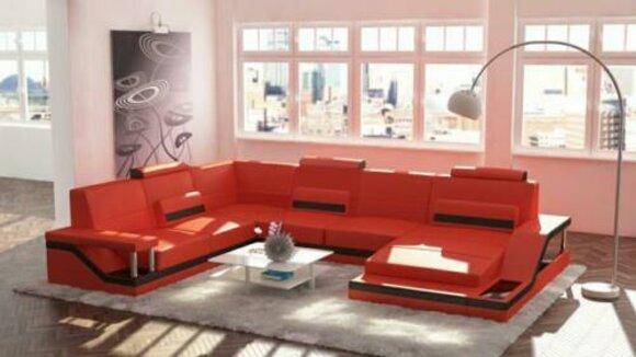 Designer Wohnlandschaft U-Form mit USB Ecksofa Polster Garnitur Eckgarnitur Sofa