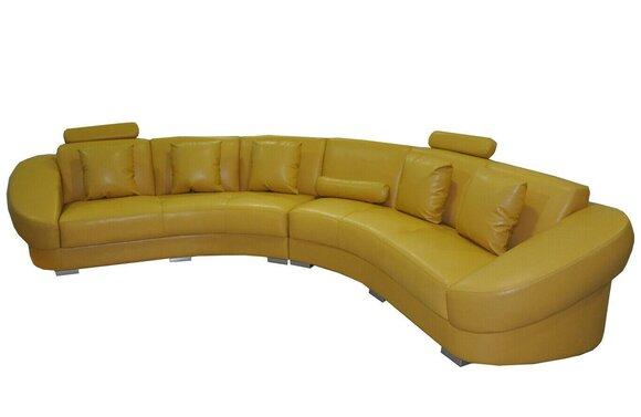 Runde Eck Sofa mit USB Polster XXL Big Rund Couchen Wohnlandschaft U Form Neu