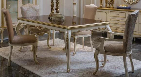 Französischer Esstisch Esszimmer Tisch Klassische Barock Rokoko Neu