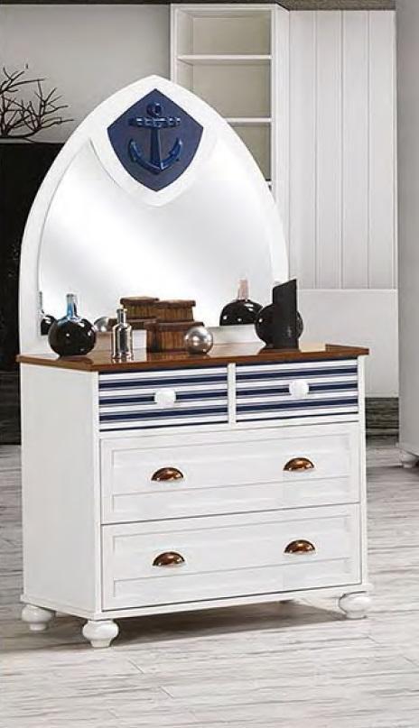Kommode mit Spiegel Kleiderschrank Jugendzimmer Weiss Möbel neu Holz weiße Farbe
