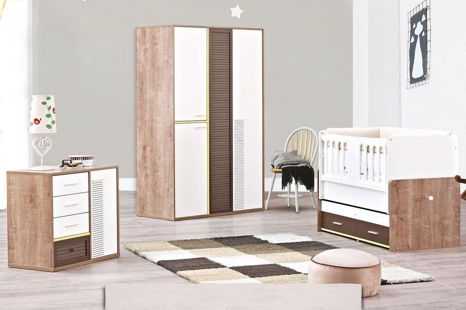 Schlafzimmer Säuglings Kinderzimmer Baby Schlafzimmer Kommode Bett Schrank 3tlg