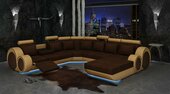 Textil Sofa Mit USB XXL Wohnlandschaft Stoff Couch Big Sofa Polster Ecksofa Neu