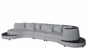 Luxus Wohn Eck Leder Garnitur Polster XXL Big Sofa mit USB UForm Ecke Landschaft